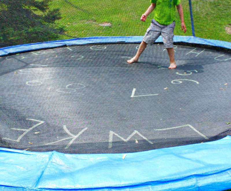 This trampoline alphabet game is a great educational and active game for 5 year olds