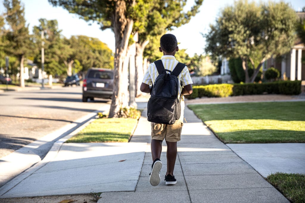 When can kids walk to and from school alone?