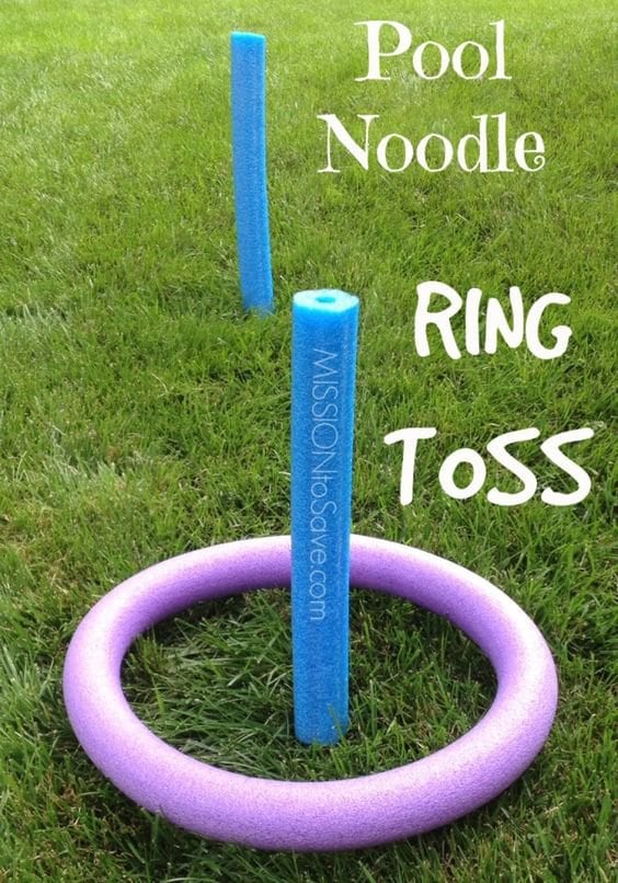Pool Noodle Ring Toss is a fun outside game for kids