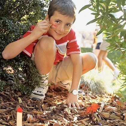 Kids can learn to play a game of rainbow tag outside 