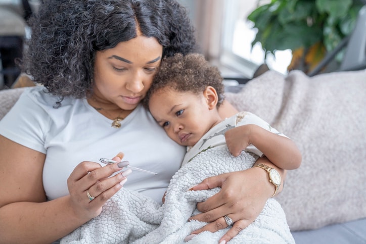 What to do if a child is sick in a nanny share
