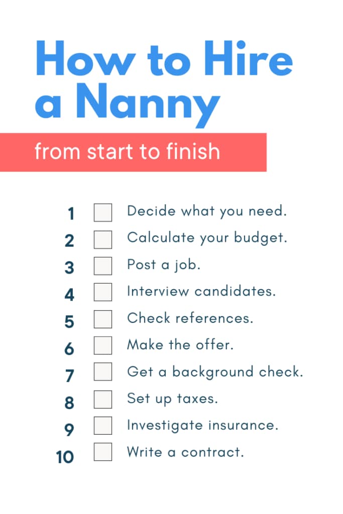 How to hire a nanny checklist