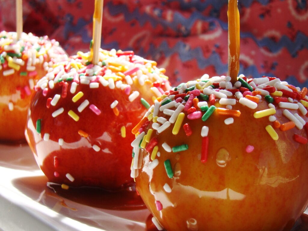 Making caramel apples is a fun fall activity for kids