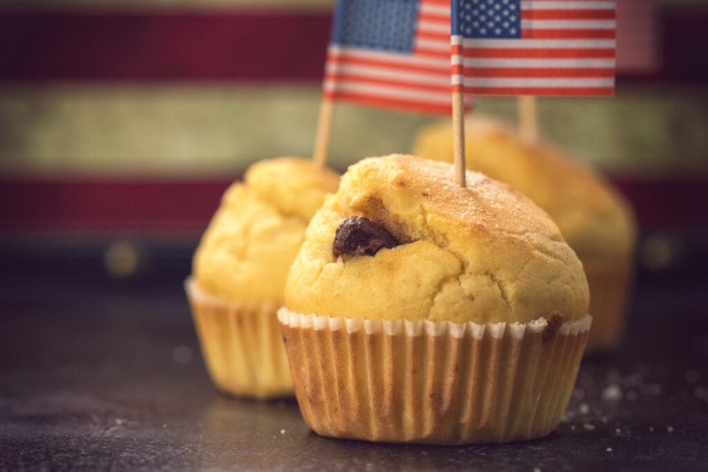 Homemade muffins for a Labor Day celebration