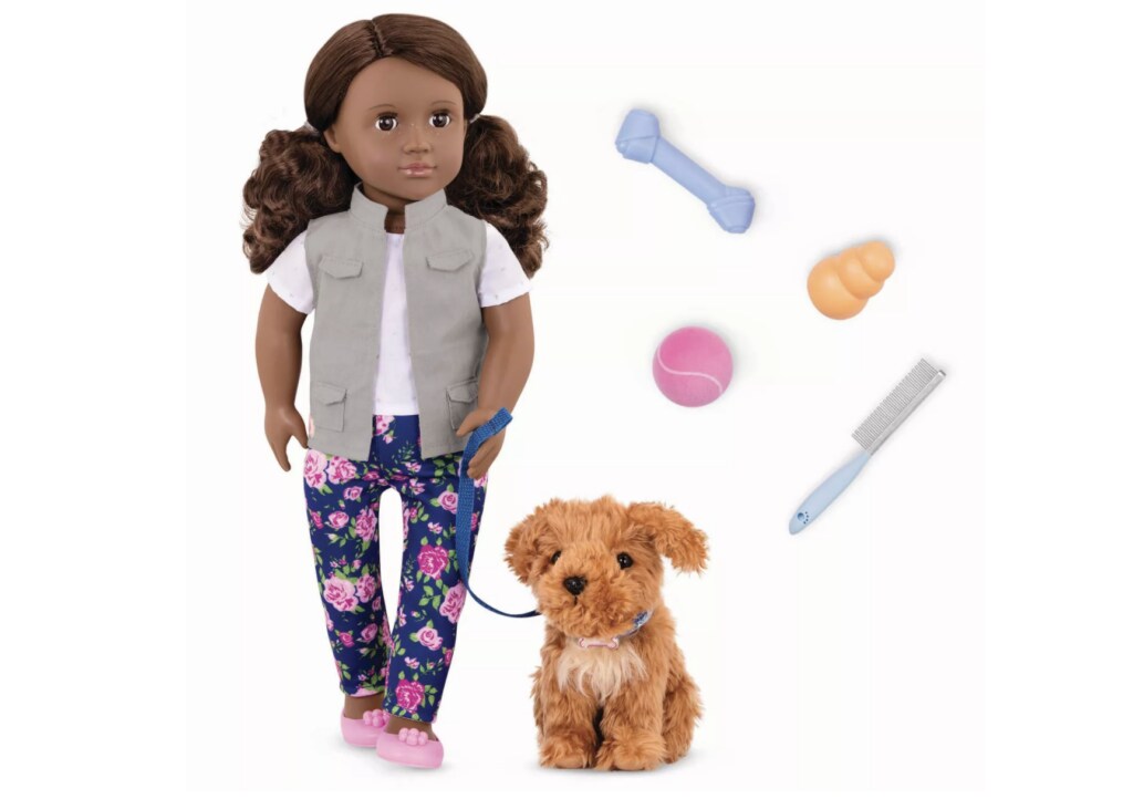 Our Generation Malia with Plush Dog Poodle 18" Doll & Pet Set