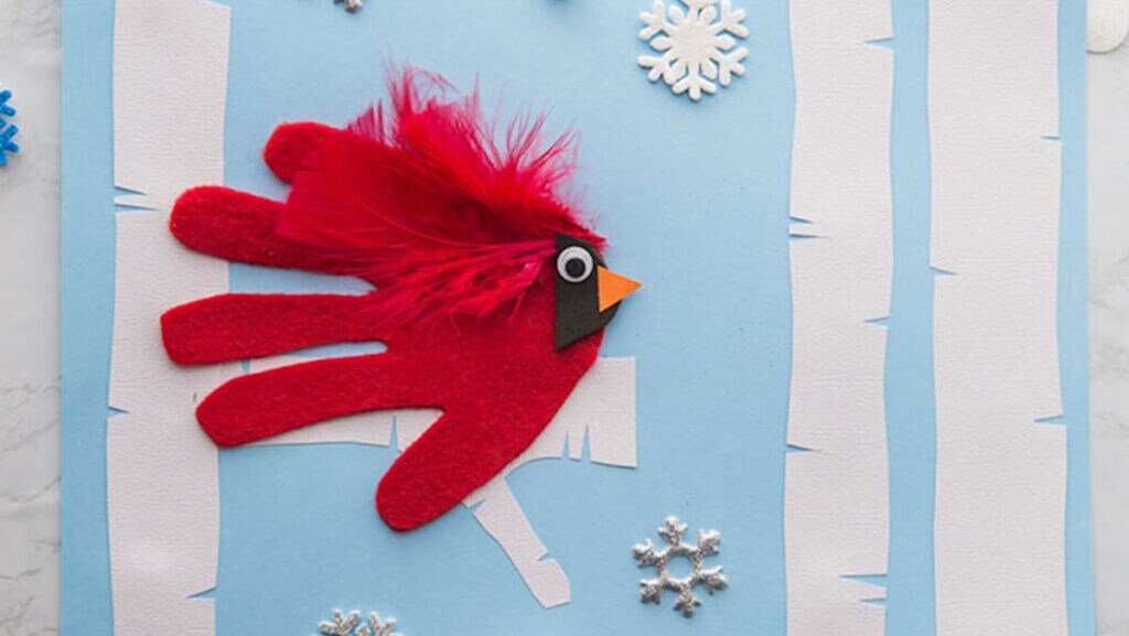 This Handprint Cardinal Craft makes an awesome winter craft for kids