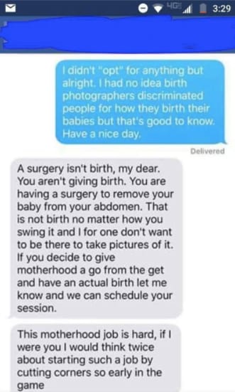 Birth Photographer Tells Mom-to-Be: ‘Your C-Section Is Not Birth’…Really?