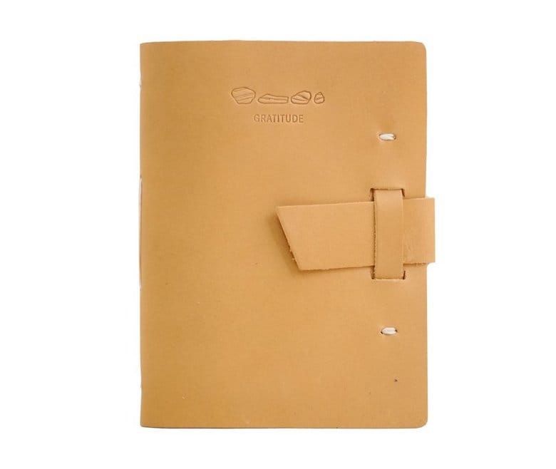 A leather gratitude journal makes a lovely gift