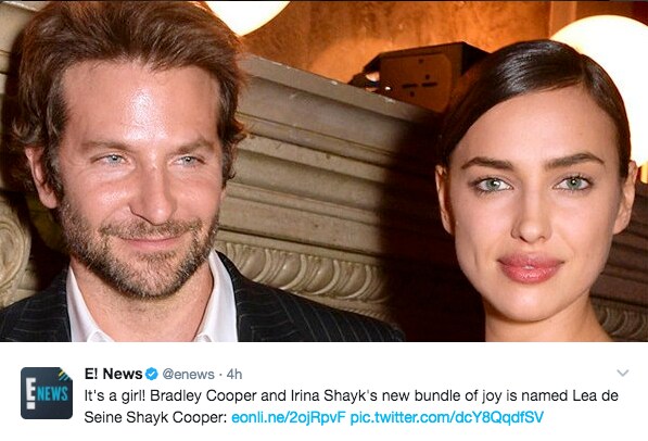 Bradley Cooper, Irina Shayk Had a Baby Girl!