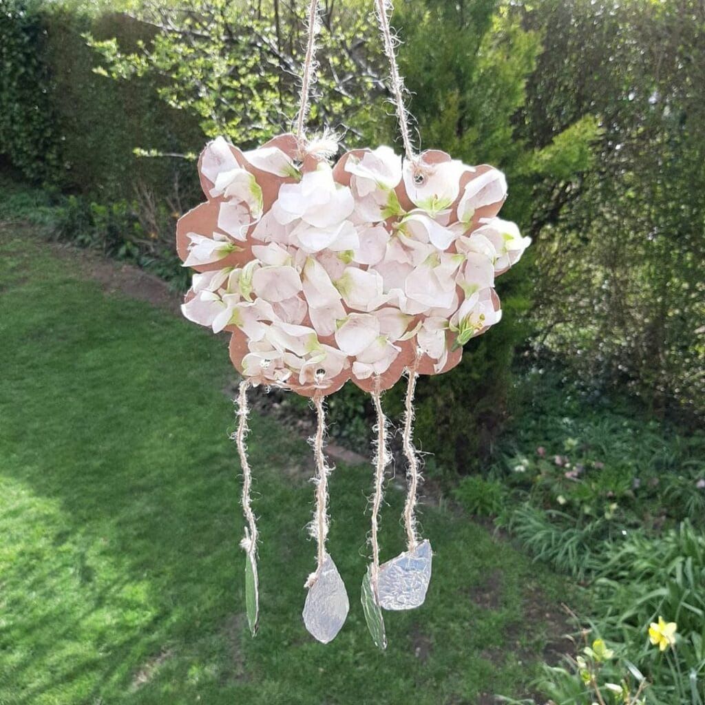 This DIY petal cloud craft makes a cool nature crafts for kids.