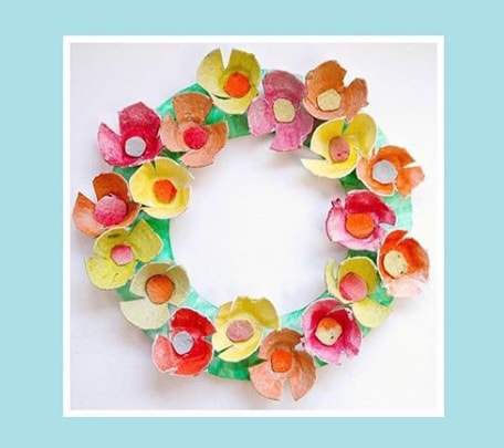 This egg carton wreath makes a fun summer craft activity for kids