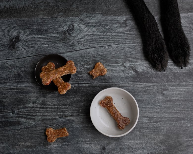Homemade gingerbread dog biscuits