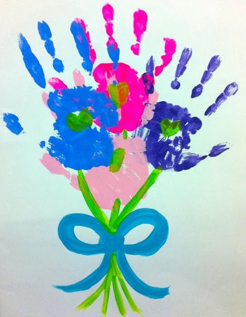 These DIY handprint bouquets are a Mother’s Day gift that kids can make