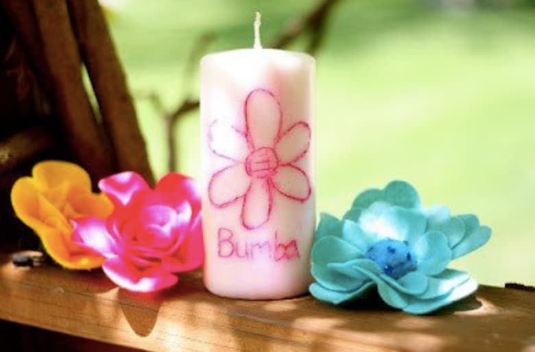 These DIY personalized candles are a Mother’s Day gift that kids can make