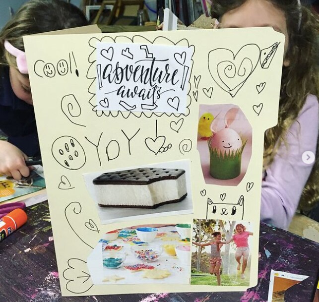 Making a vision board of accomplishments and future goals is a fun after-school activity for kids