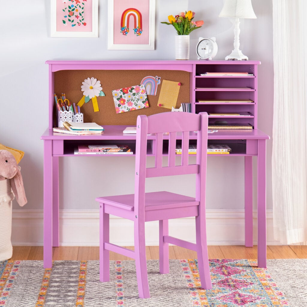 lavender kids homework desk