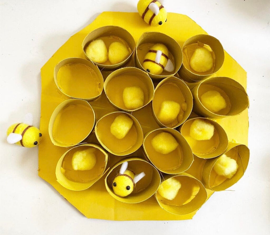 Make this beehive craft with kids for Rosh Hashanah