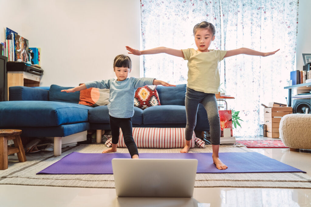 Learning yoga poses is a fun thing to do when bored for kids