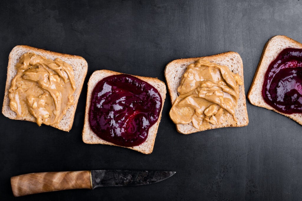 A nut butter and jelly sandwich is an easy breakfast kids can make themselves