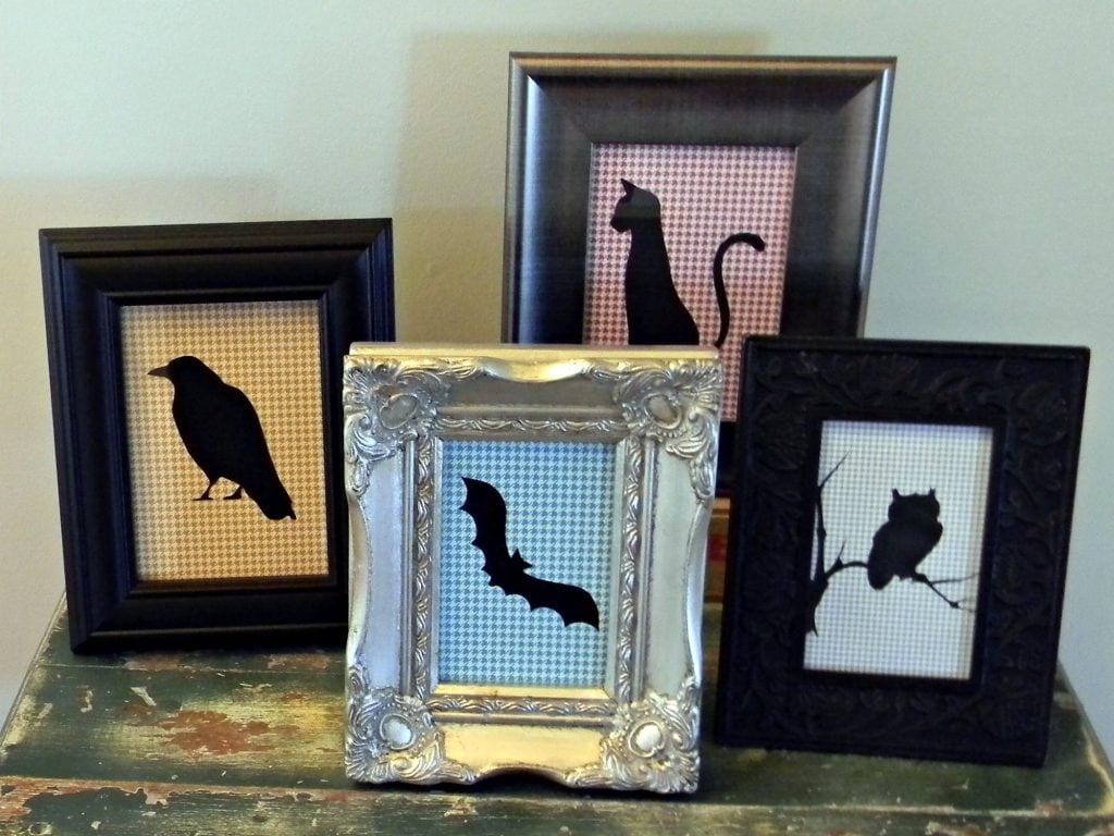 These framed Halloween silhouettes are a fun Halloween party activity idea.