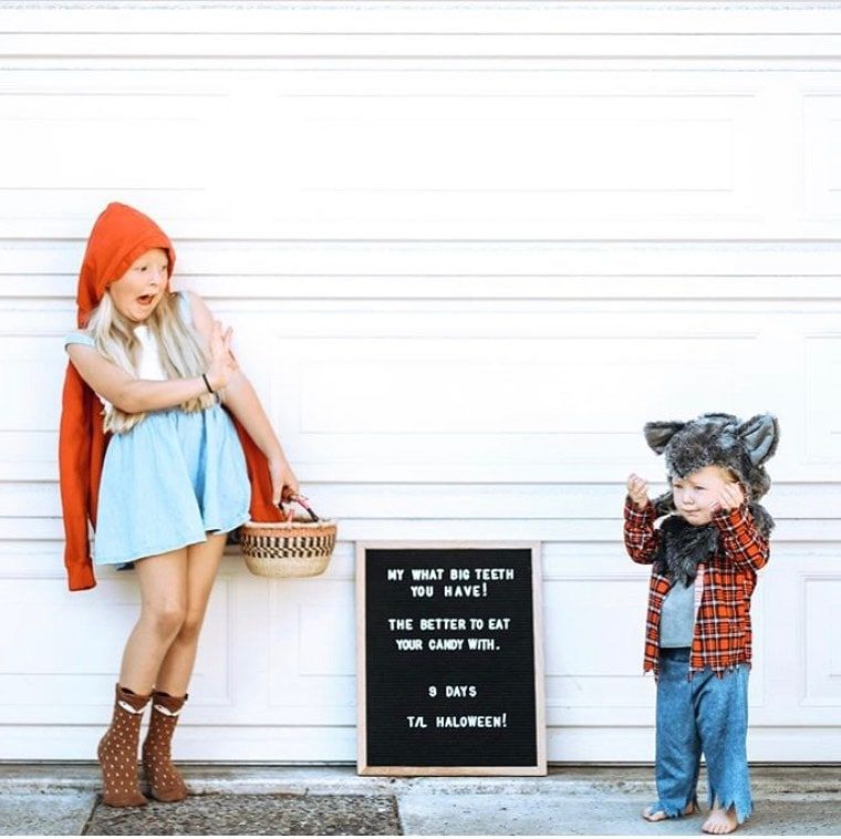 Siblings Halloween costumes - Little Red Riding Hood and the Big Bad Wolf