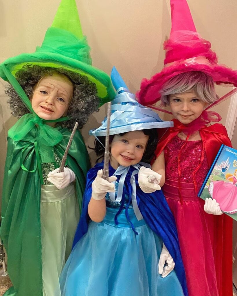 Sibling Halloween costumes - Three good fairies 