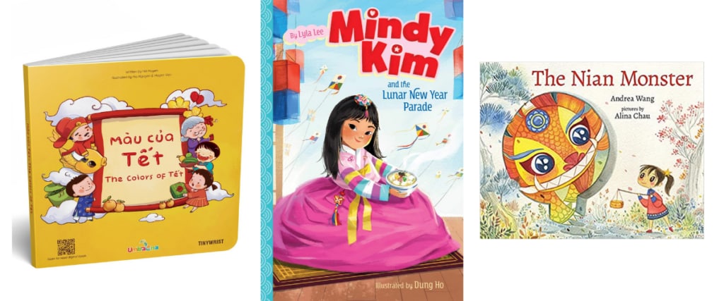 Màu của Tết, a Bilingual Book about Colors and Vietnamese Lunar New Year, Mindy Kim and the Lunar New Year Parade, The Nian Monster