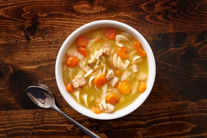 bowl of chicken noodle soup