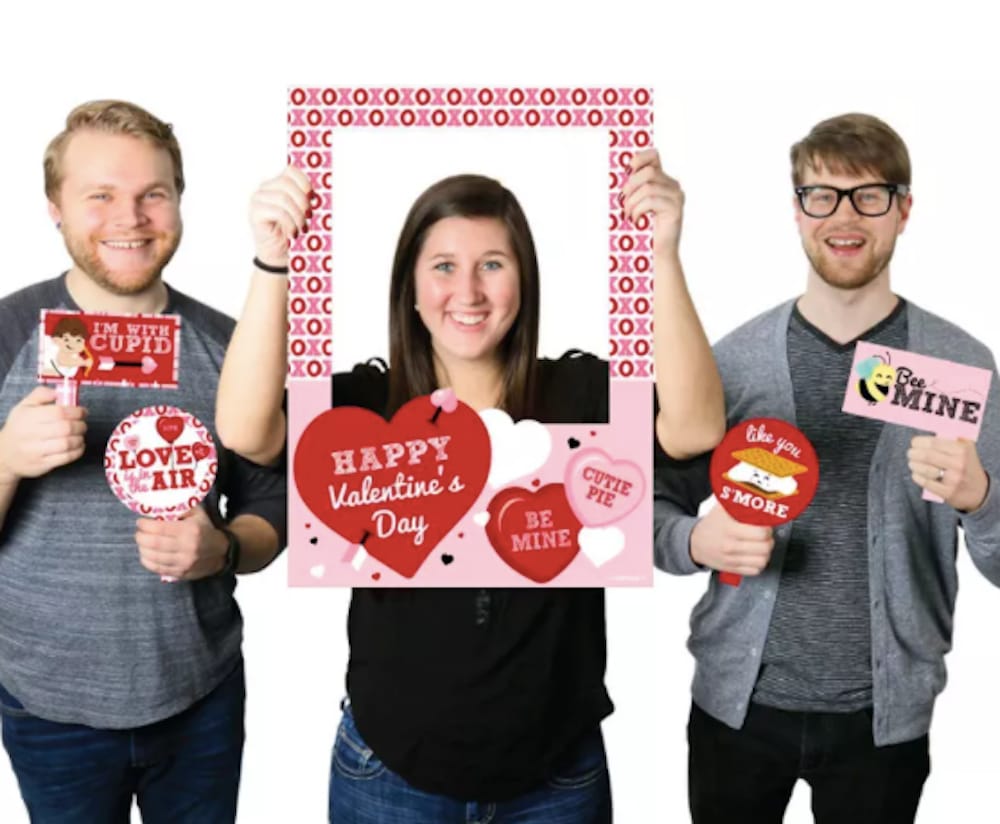 Valentine's Day Photo Booth Props, Suitable For Party Gathering