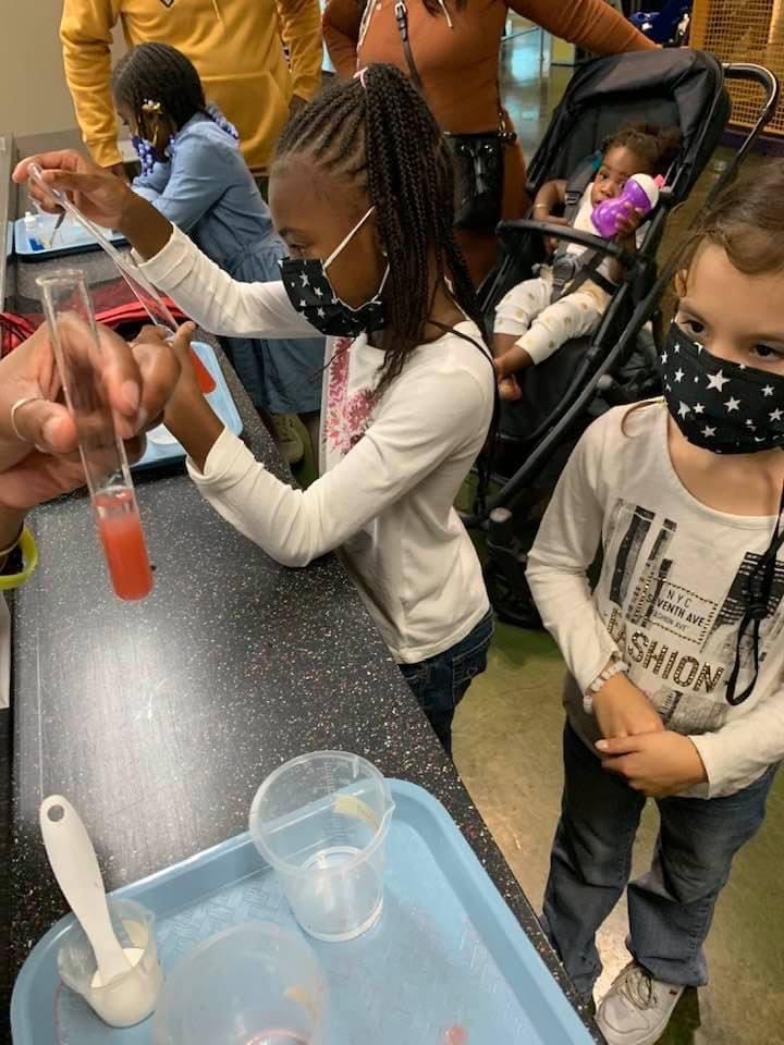 Young girls at science museum