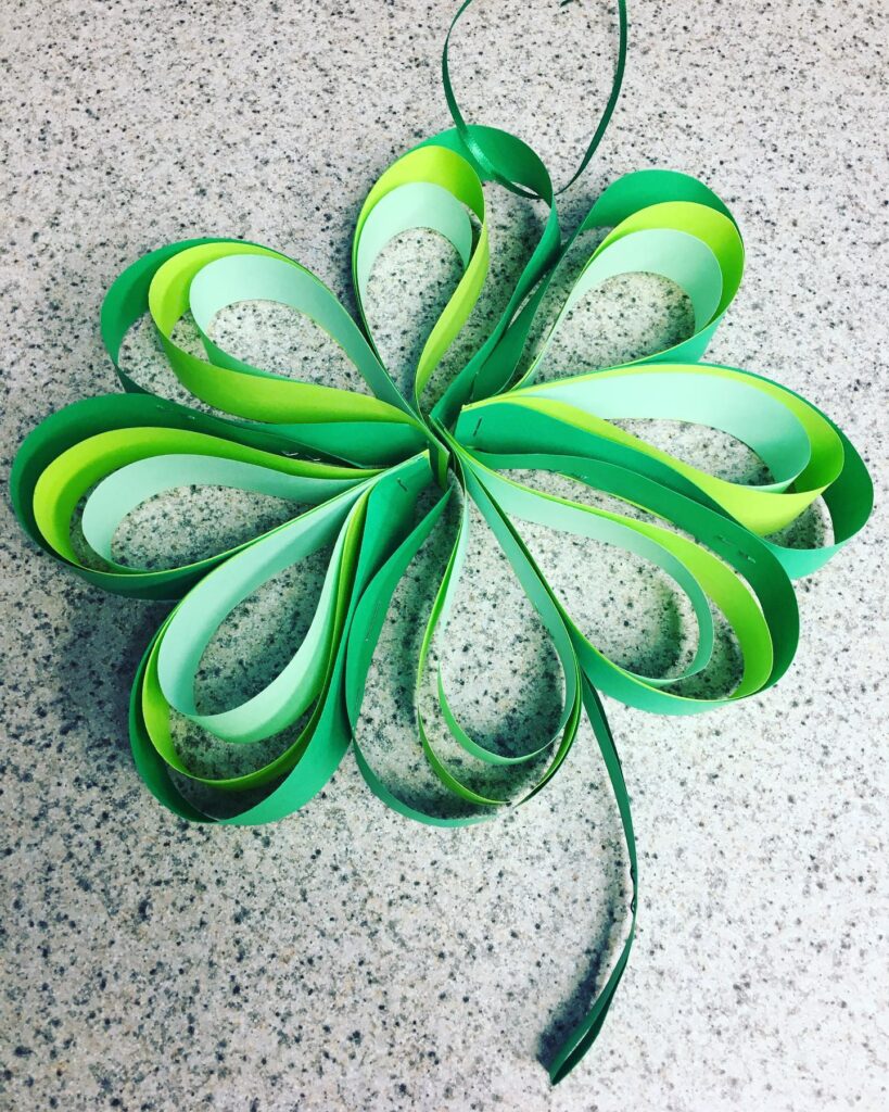 Shamrock clover paper craft for St. Patrick's Day