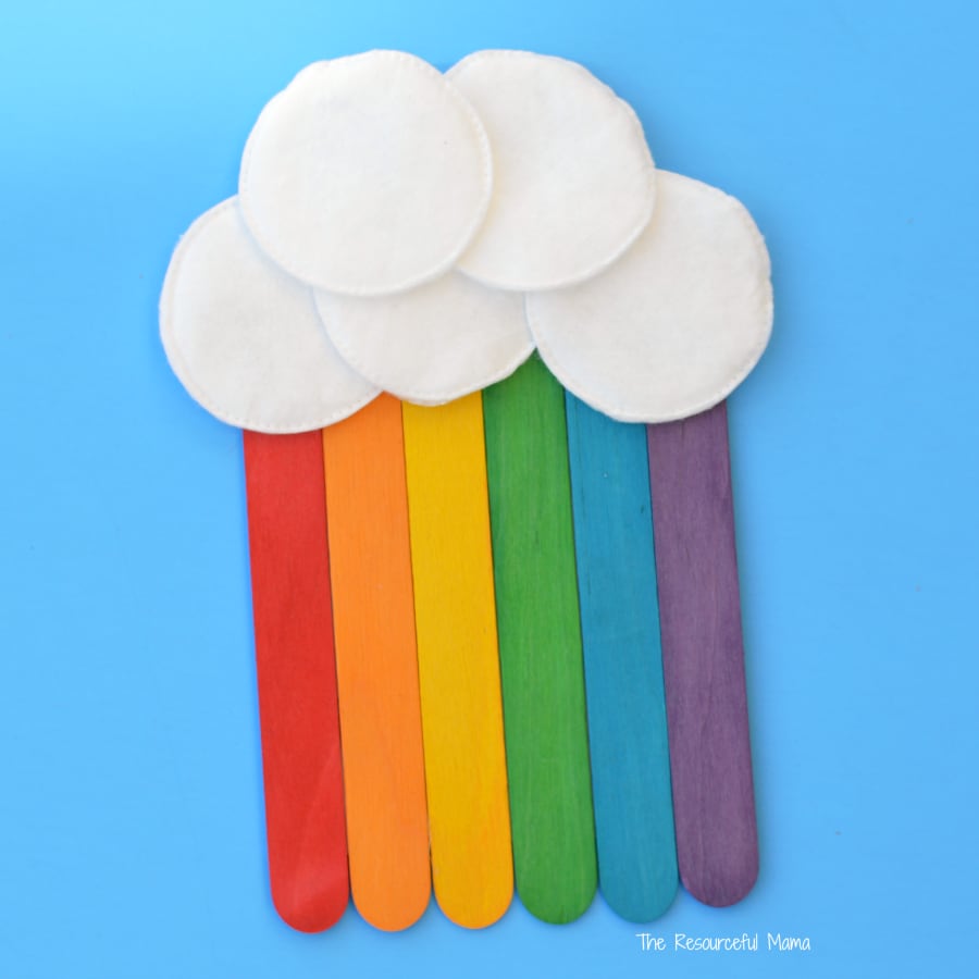 St. Patrick's Day craft sticks rainbow craft for kids