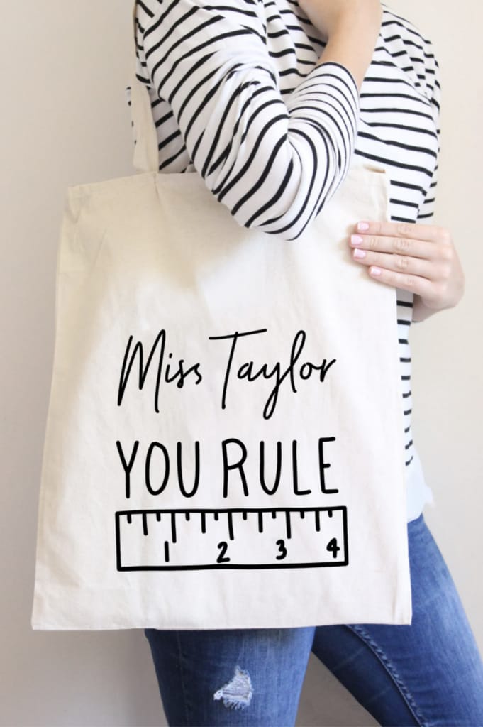 Personalized You Rule Teacher Tote Bag