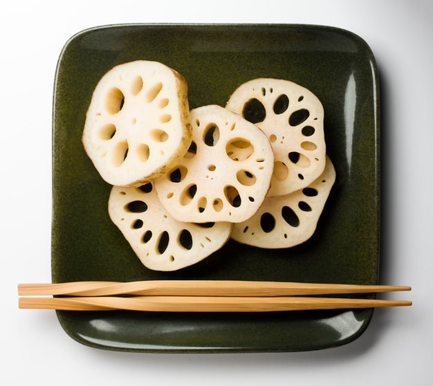 Lotus root slices make a moon shaped Chinese mid autumn festival food