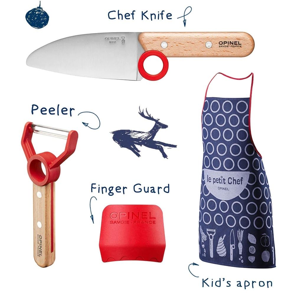 Kids may like their own kitchen tools when learning to cook