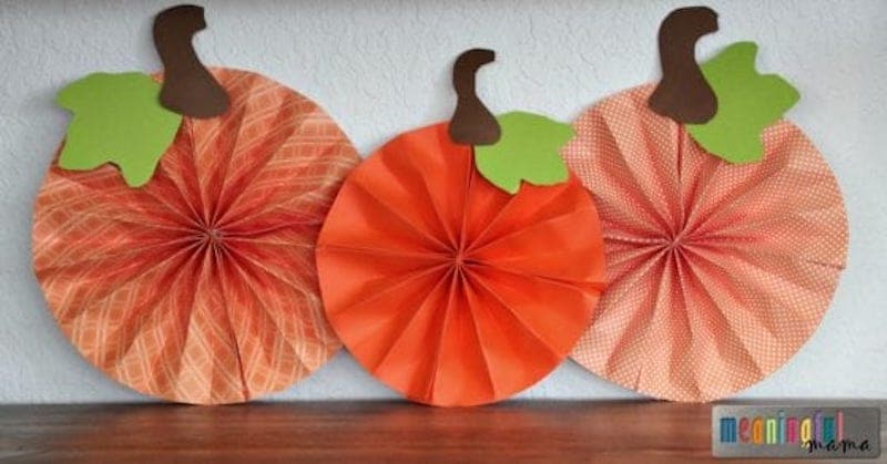 Paper pumpkin pinwheels