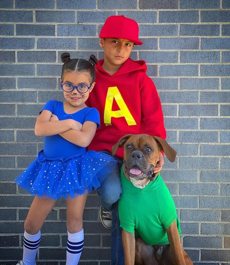Sibling Halloween costumes - Alvin and the Chipmunks