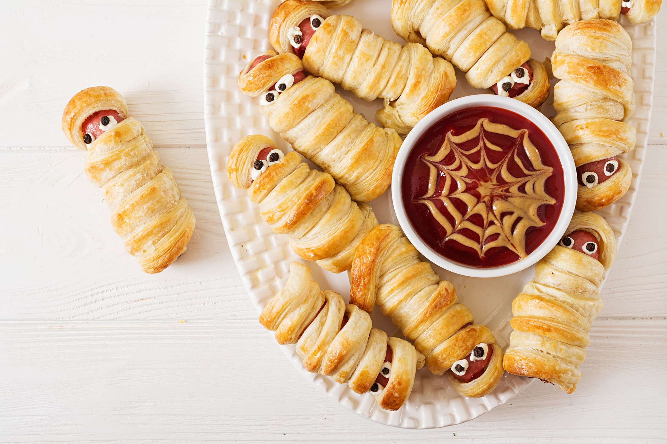 Sausage mummies for Halloween