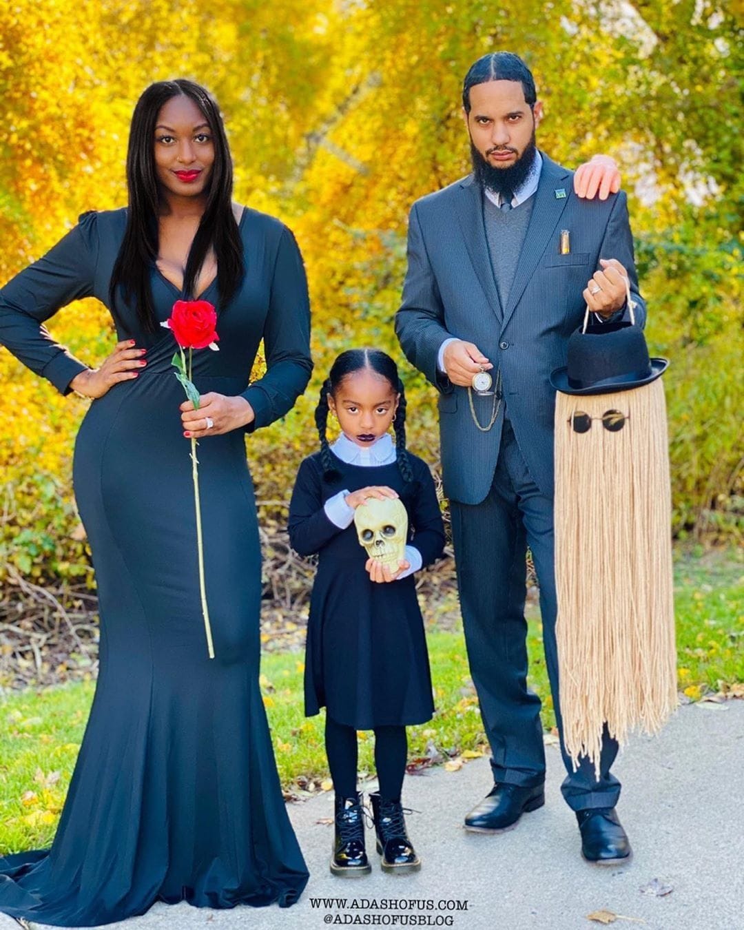 Family of 3 Adams Family Costume
