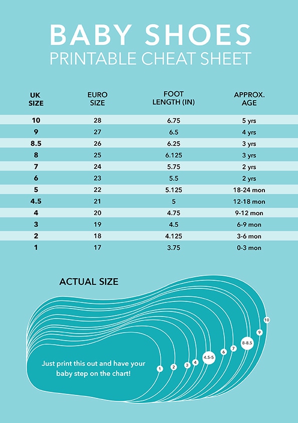 baby shoe sizes