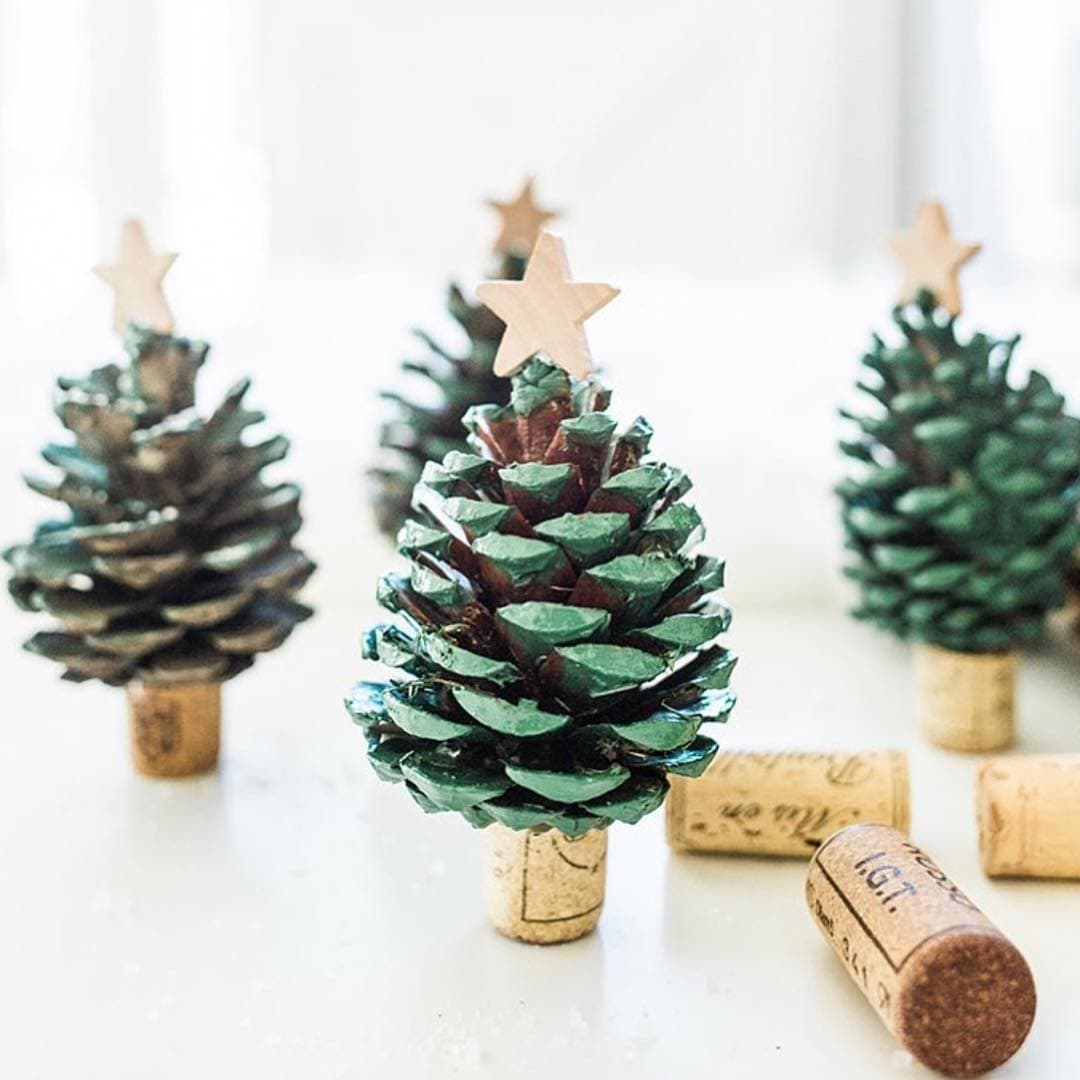 These mini Christmas trees are easy holiday crafts kids can make