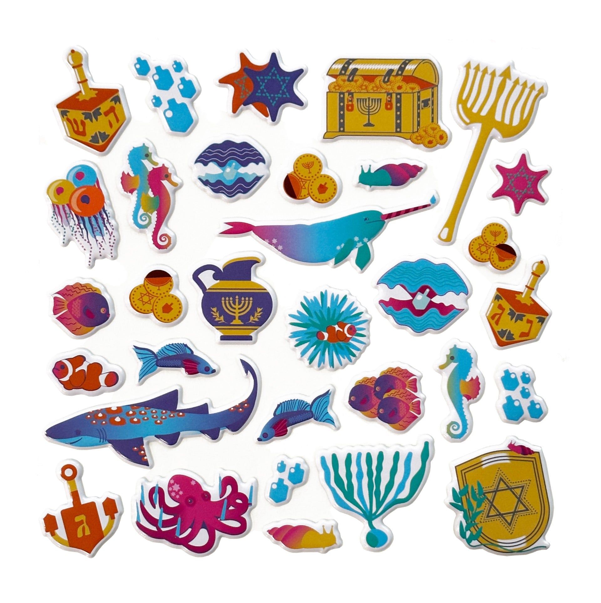 under the sea hanukkah stickers