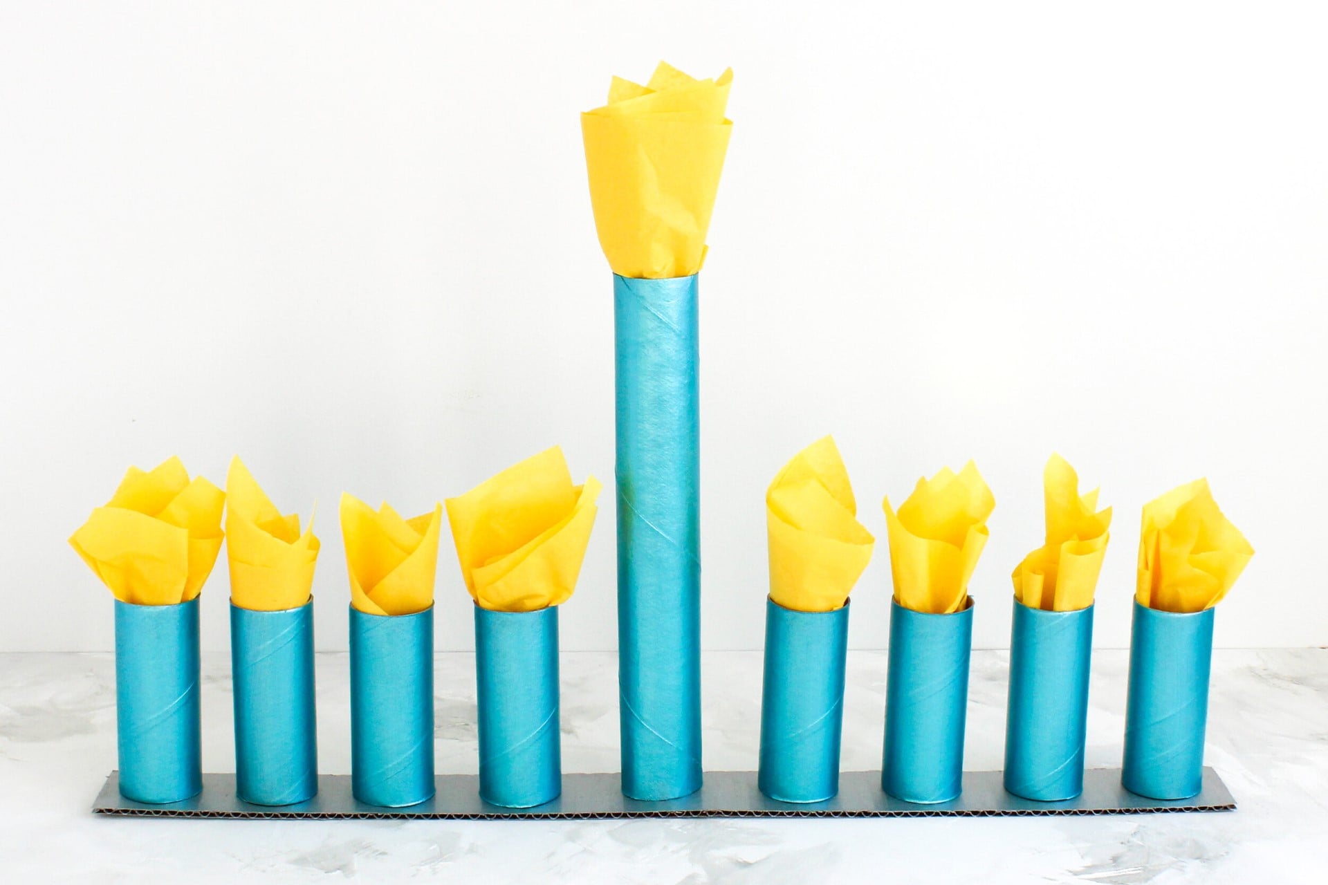 paper tube menorah