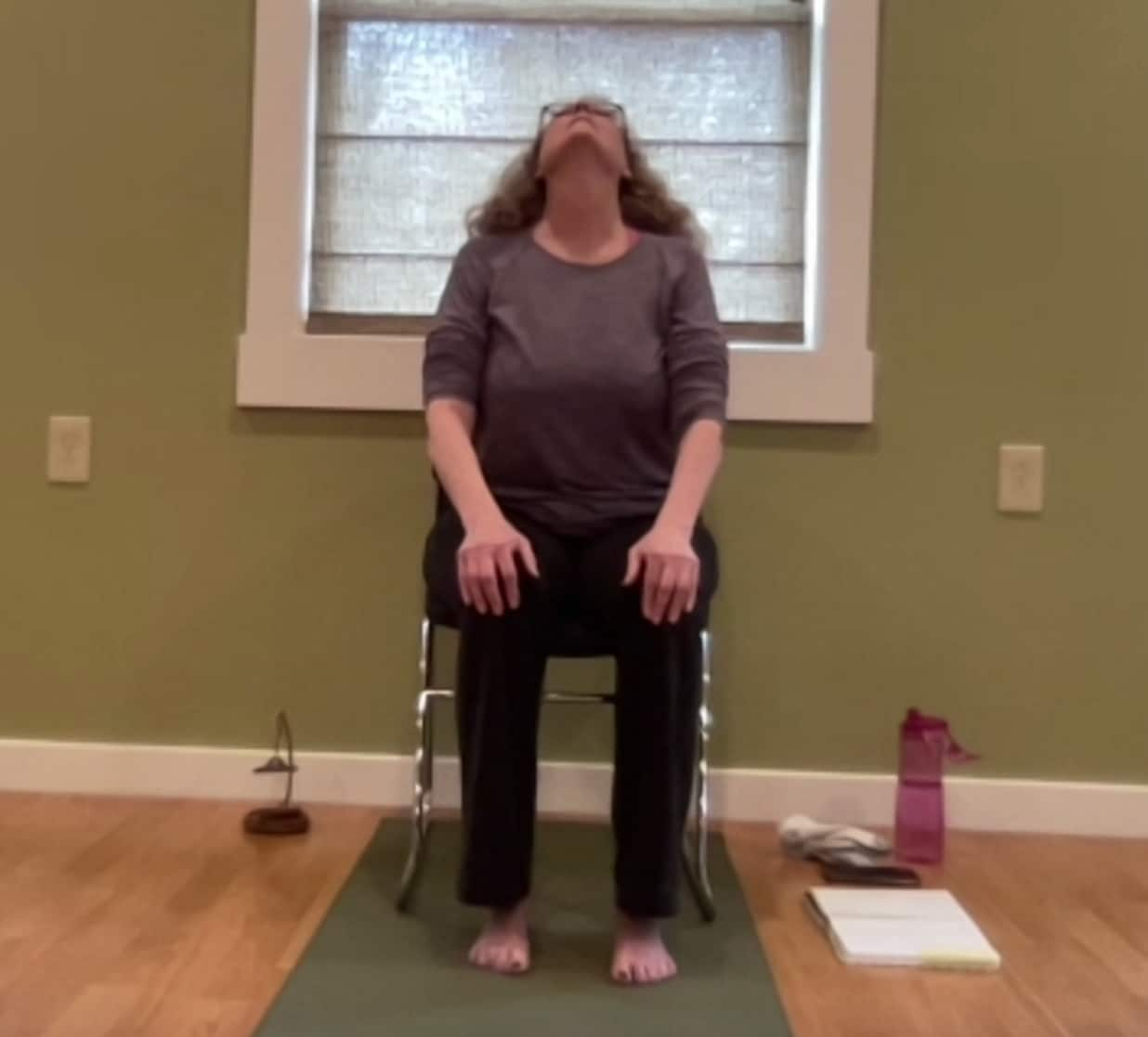 senior chair yoga sitting mountain pose