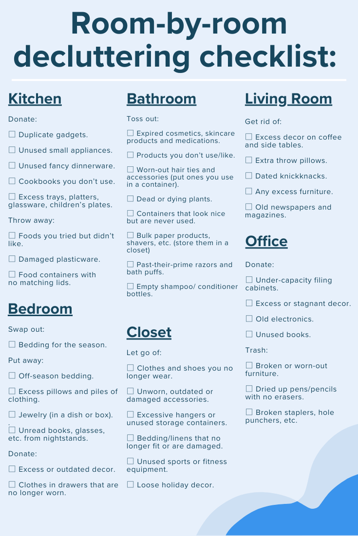 Decluttering checklist: A room by room guide
