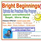 Bright Beginnings Program @ Ephrata Rec Center