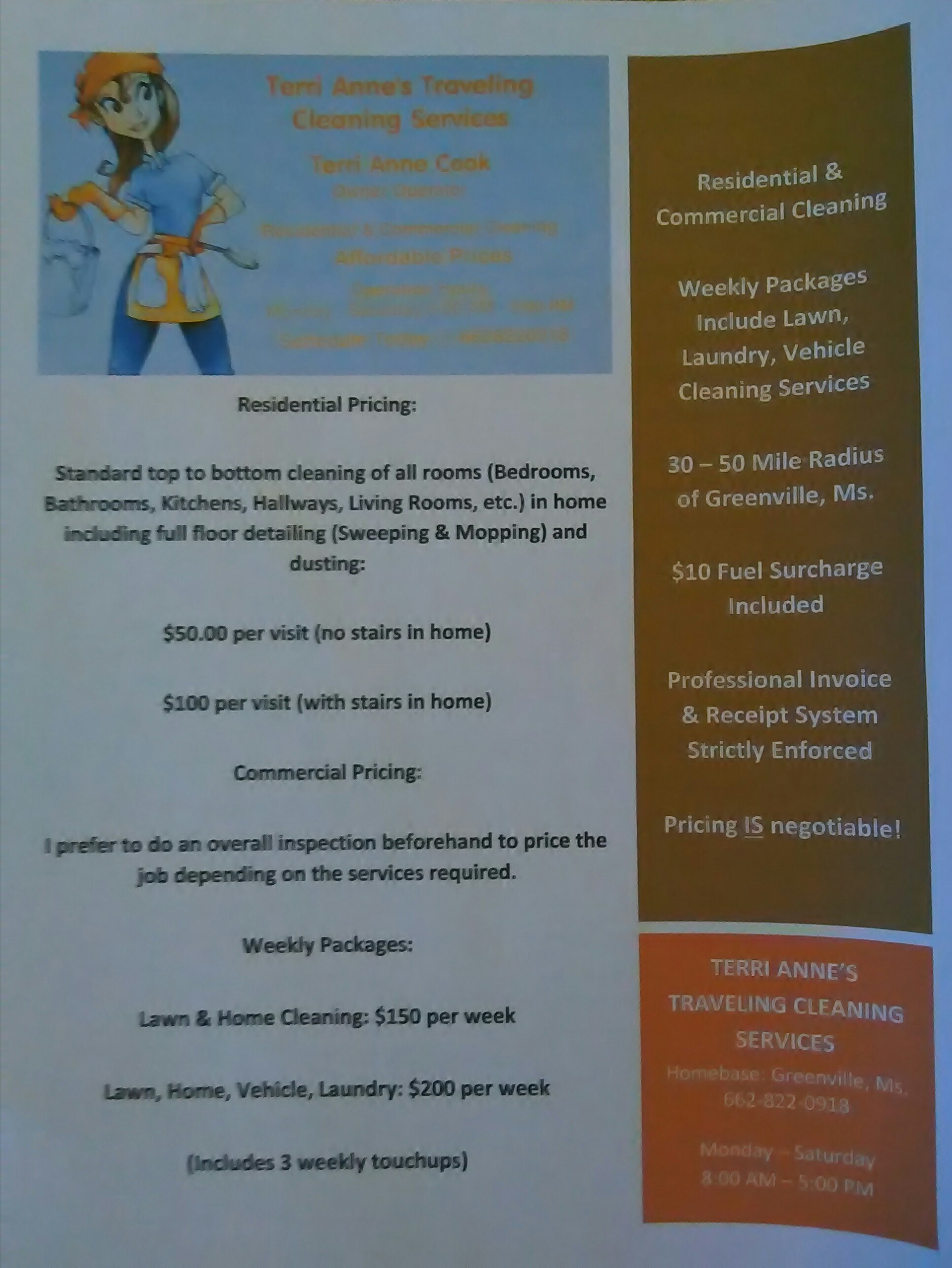 Terri Anne's Traveling Cleaning Services's Photo