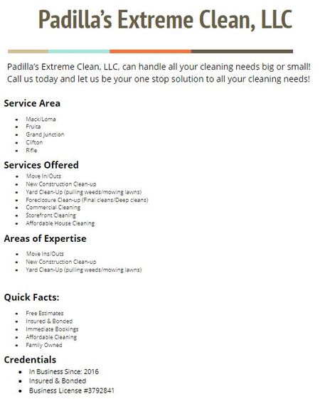 Padilla's Extreme Clean, LLC