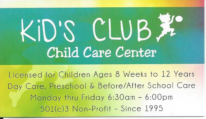Kid's Club Child Care Center Logo