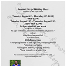 Summer Script Writing Class